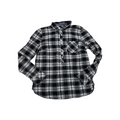 Blusa Tommy Hilfiger negra/gris a cuadros manga larga medio boton Mediana