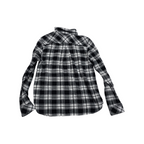 Blusa Tommy Hilfiger negra/gris a cuadros manga larga medio boton Mediana