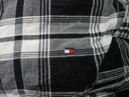Blusa Tommy Hilfiger negra/gris a cuadros manga larga medio boton Mediana