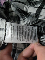 Blusa Tommy Hilfiger negra/gris a cuadros manga larga medio boton Mediana