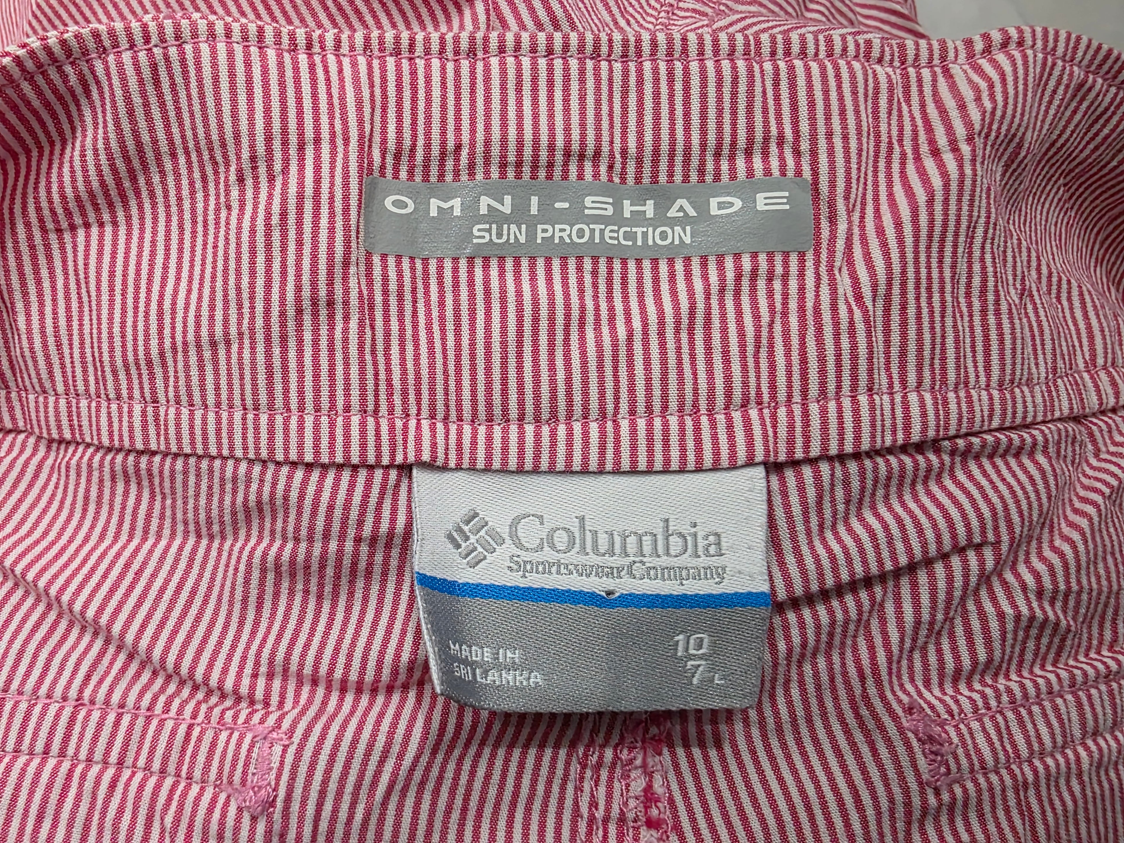 Short Columbia Omnishade sun protection color rosa rayado talla 10 de Mujer