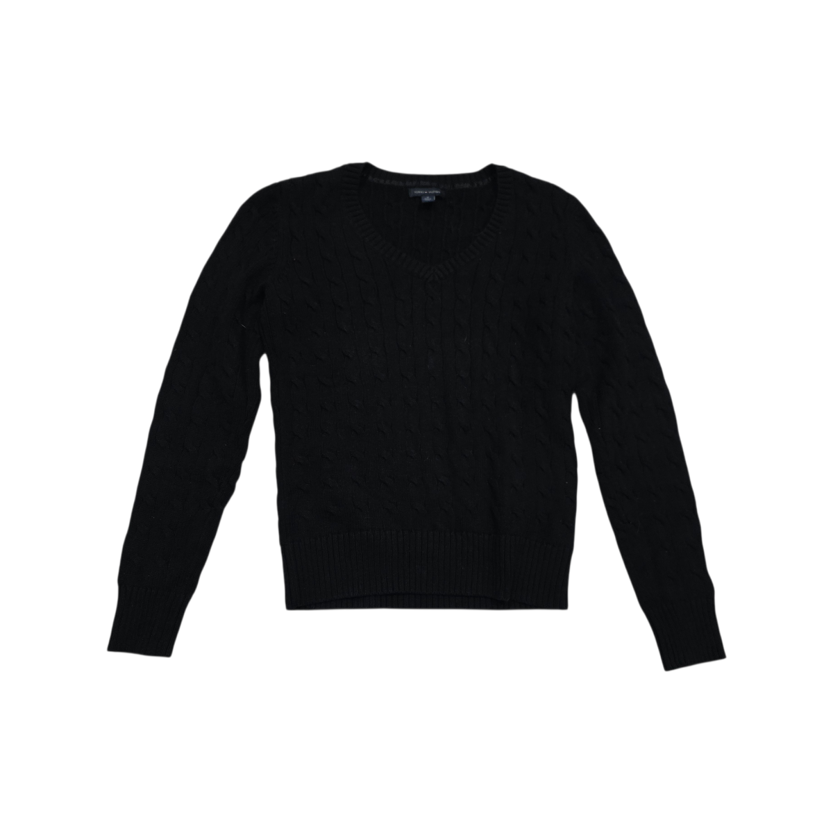Sueter Tommy Hilfiger de Mujer color negro cuello V Mediano $
