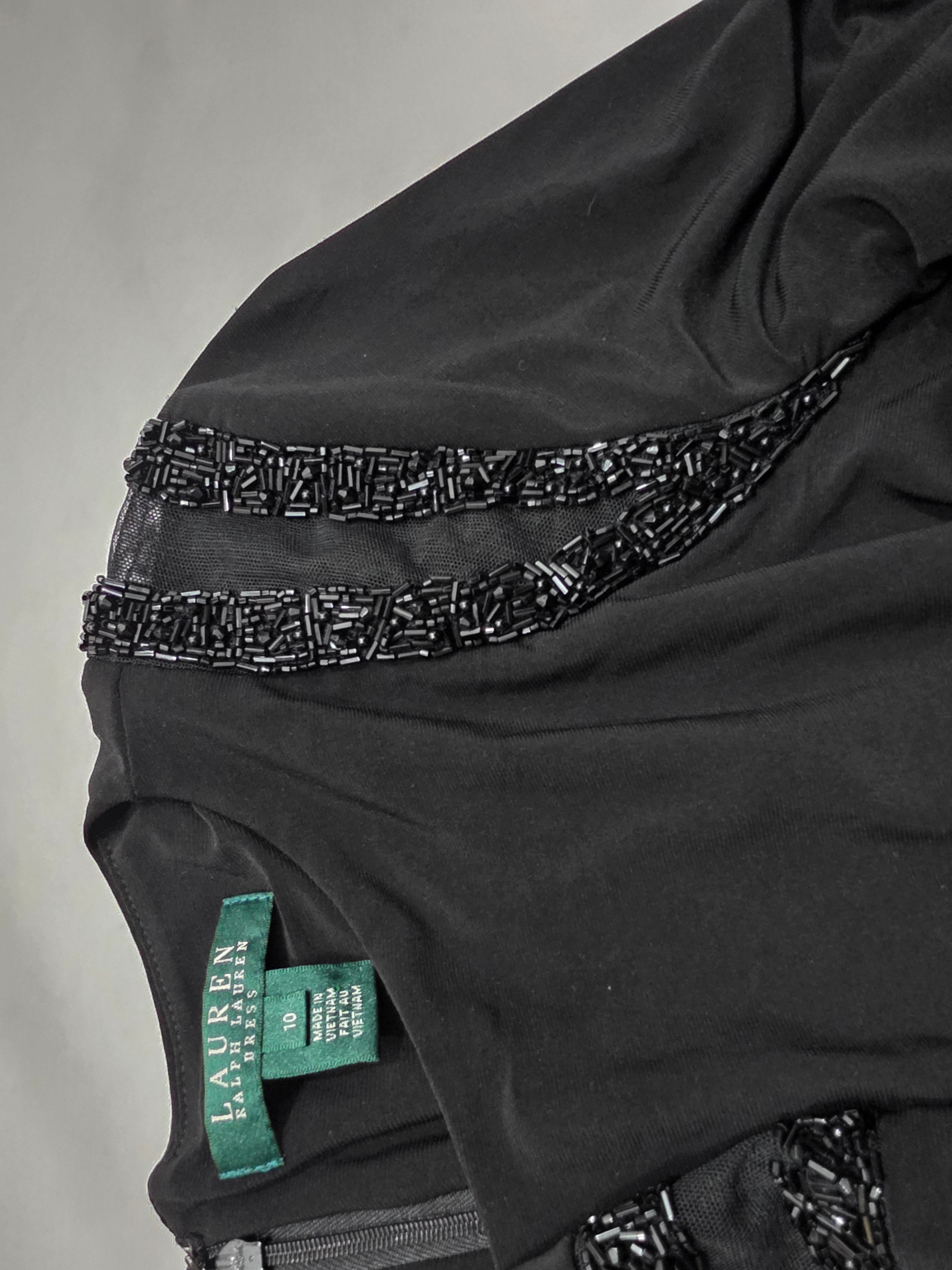 Vestido Ralph lauren color negro manga de Mujer talla 10