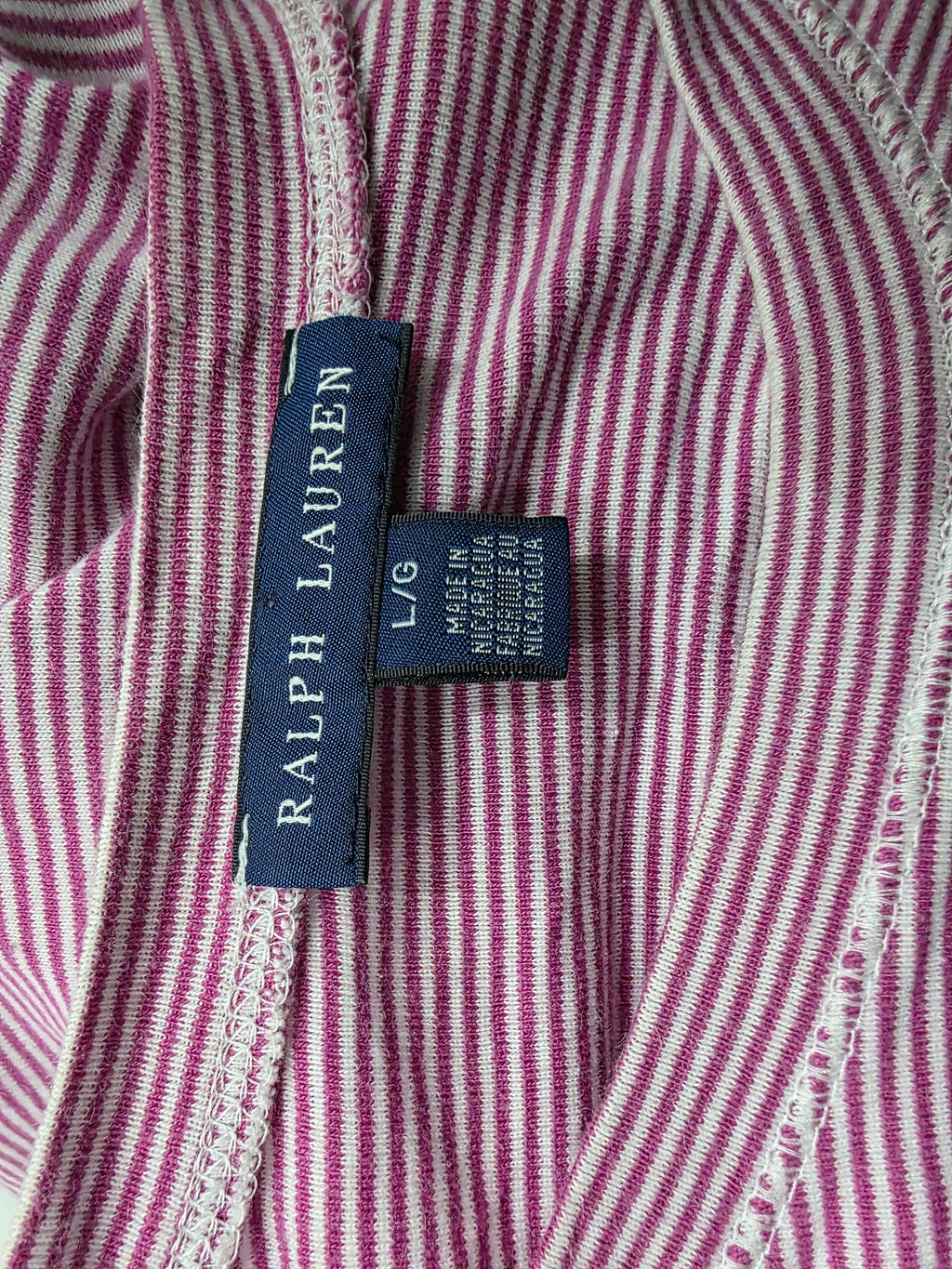 Playera Ralph lauren de Mujer rayada color rosa