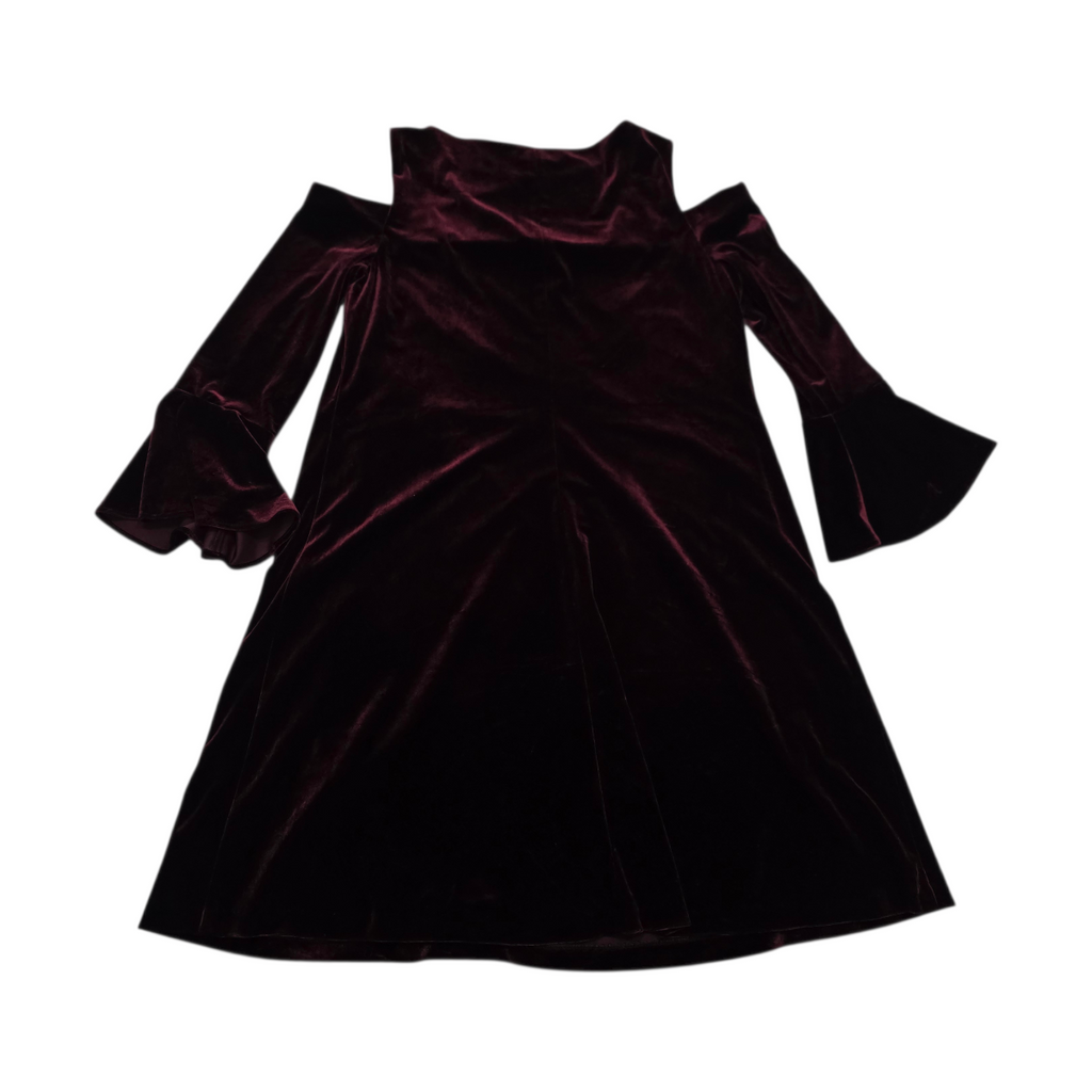 Vestido de terciopelo Ralph lauren color vino hombros descubiertos