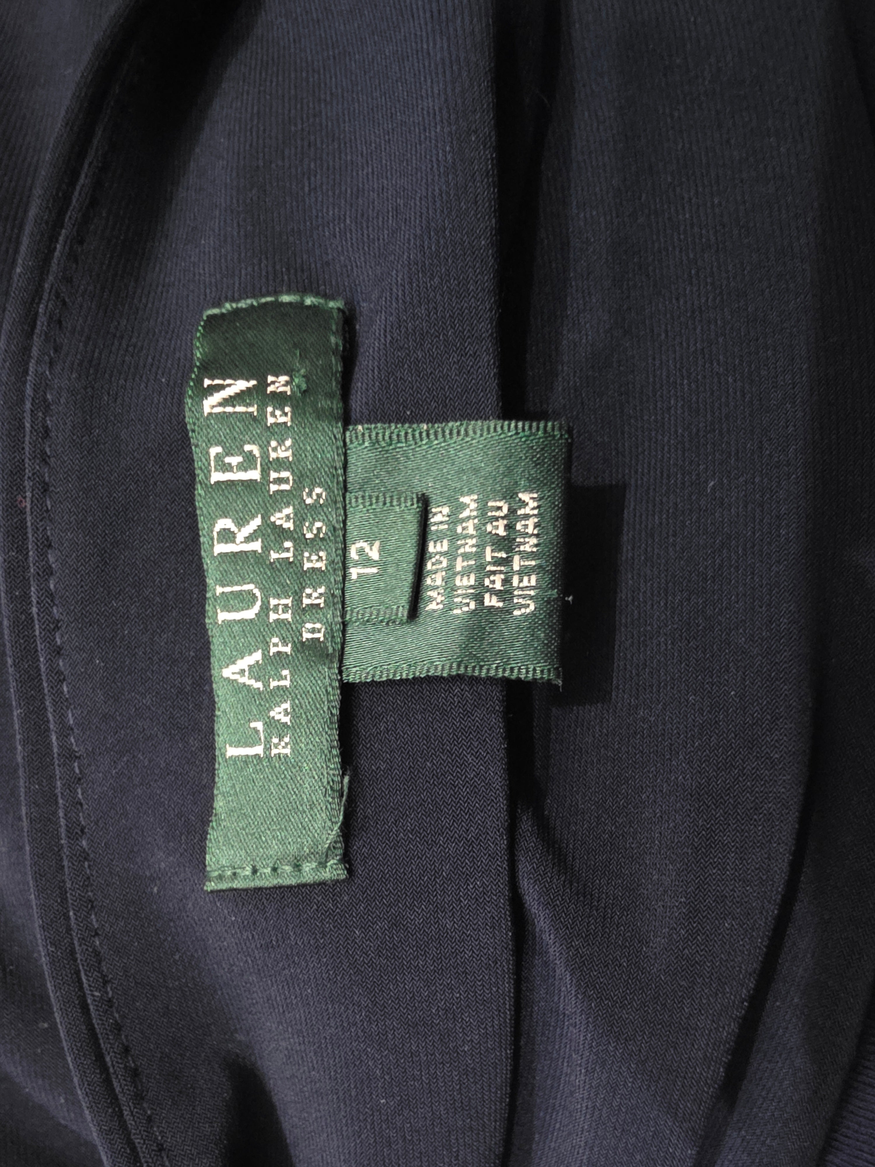 Vestido Ralph lauren de Mujer talla 12 color azul profundo manga corta