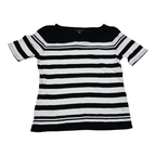 Playera Tommy Hilfiger blanca/negro rayada manga corta