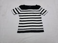 Playera Tommy Hilfiger blanca/negro rayada manga corta