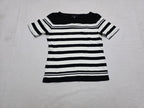 Playera Tommy Hilfiger blanca/negro rayada manga corta