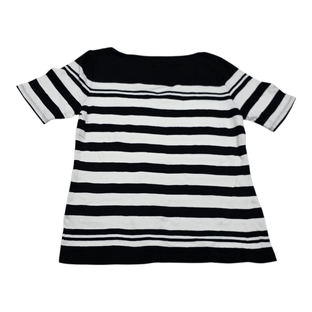 Playera Tommy Hilfiger blanca/negro rayada manga corta