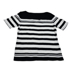 Playera Tommy Hilfiger blanca/negro rayada manga corta