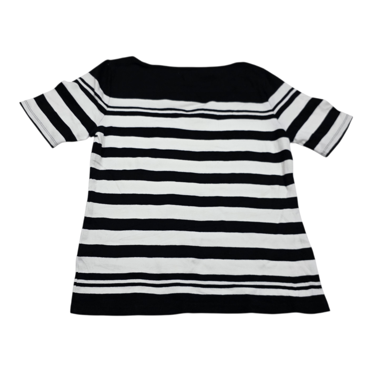 Playera Tommy Hilfiger blanca/negro rayada manga corta