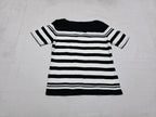 Playera Tommy Hilfiger blanca/negro rayada manga corta