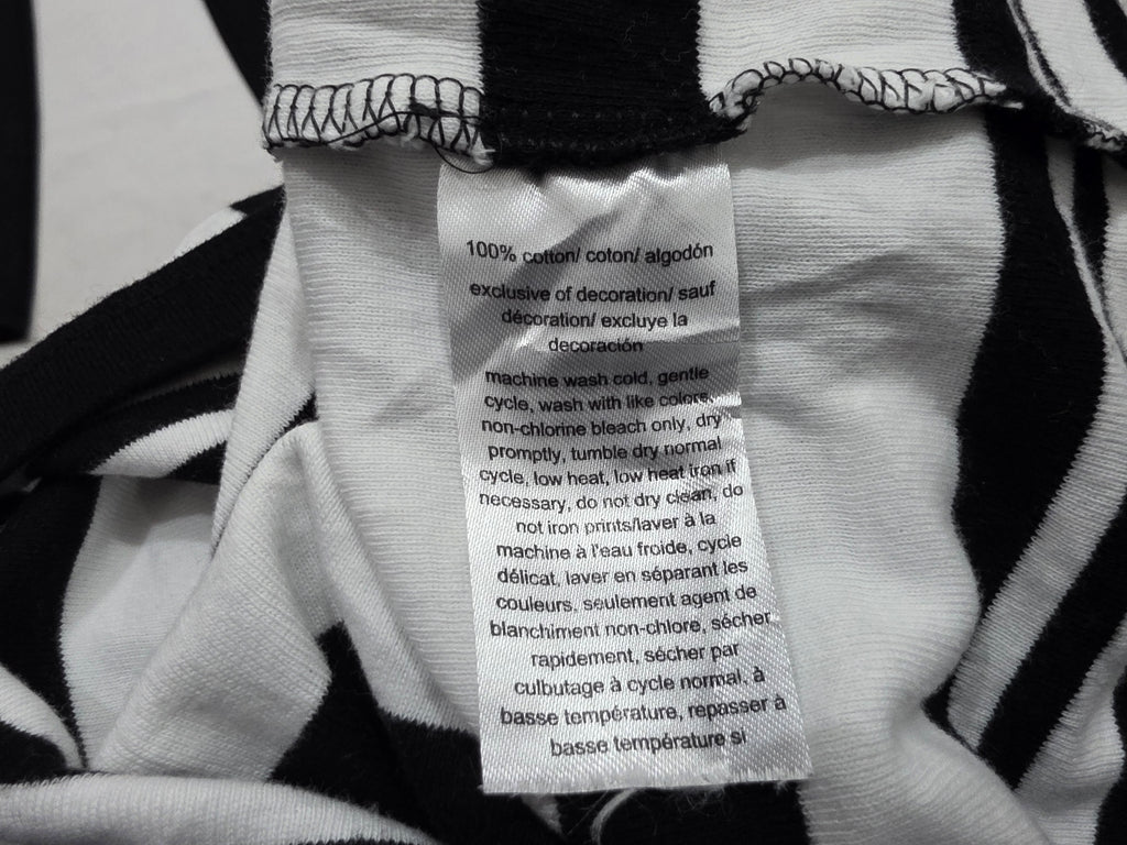 Playera Tommy Hilfiger blanca/negro rayada manga corta