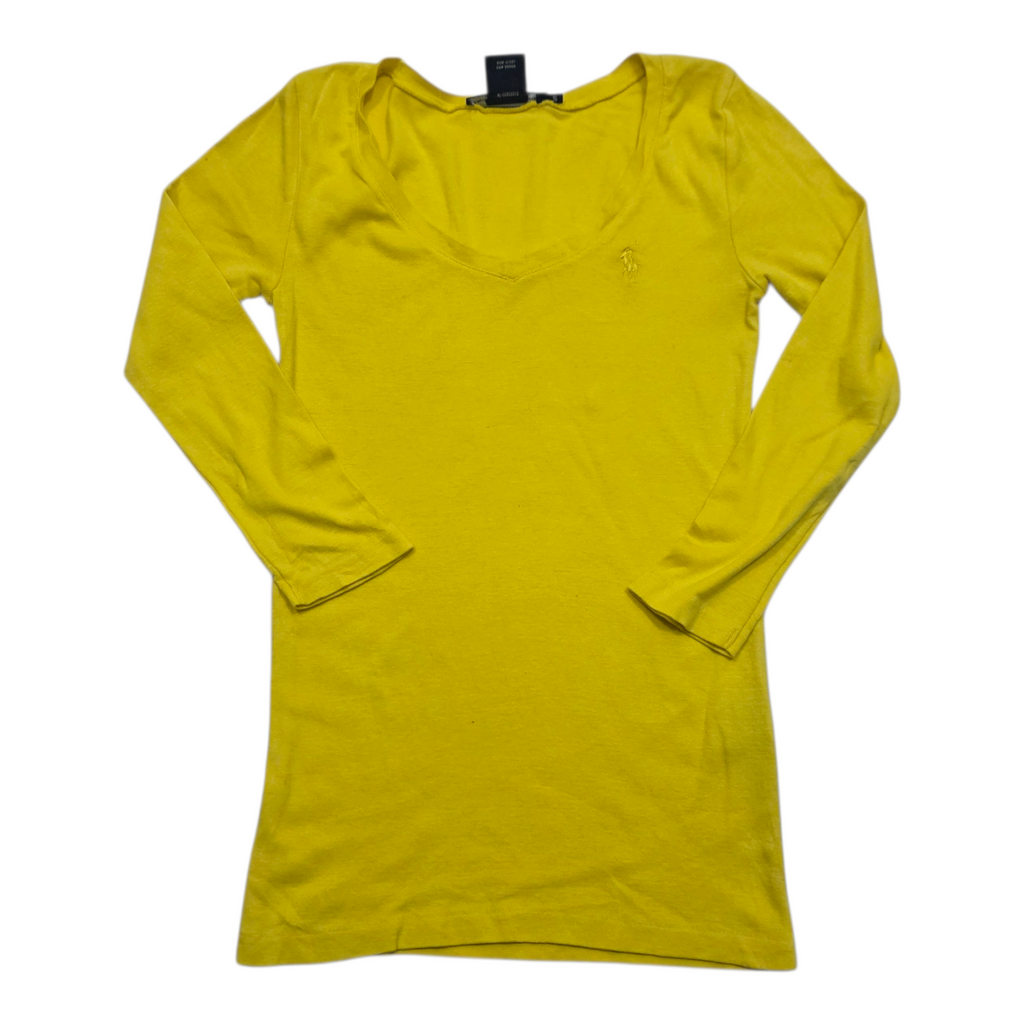 Playera Ralph lauren Sport manga larga color amarillo de Mujer