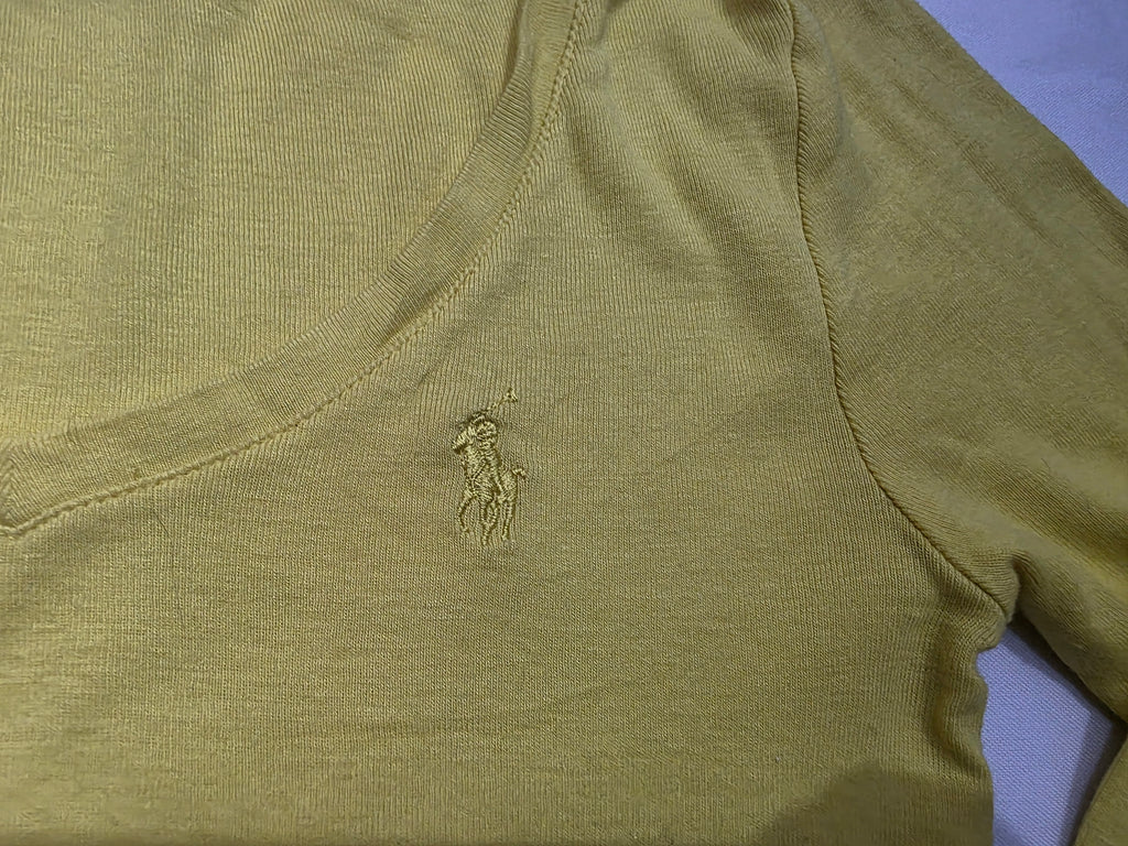 Playera Ralph lauren Sport manga larga color amarillo de Mujer