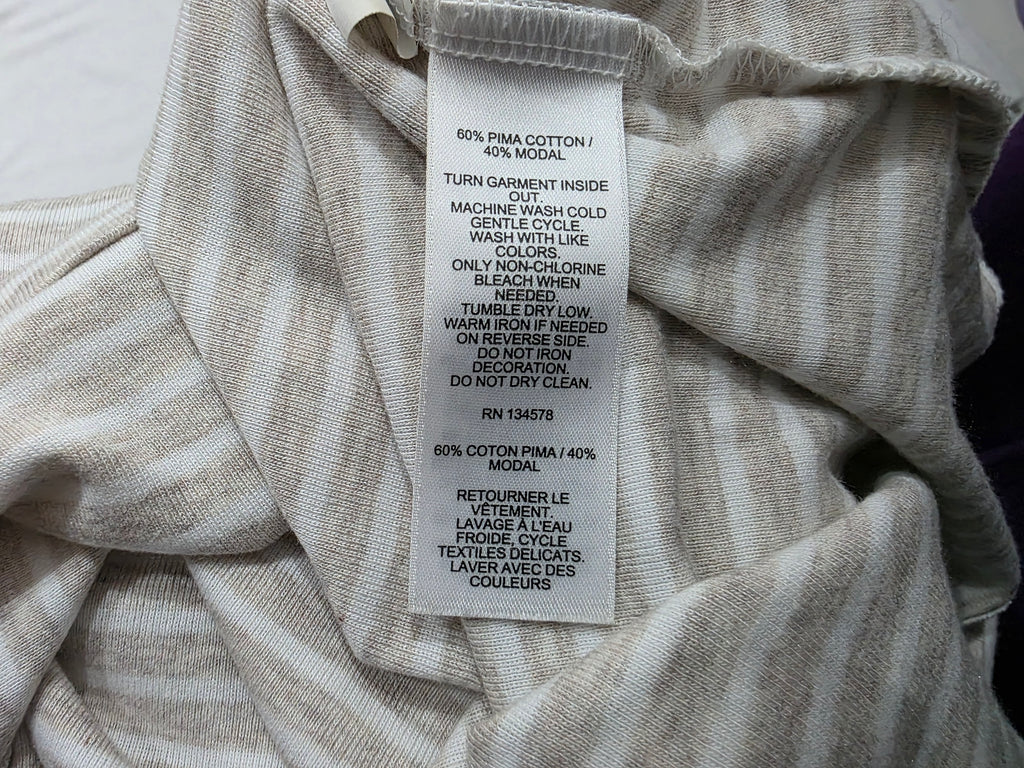 Playera Vineyard Vines Mediana de Mujer rayada M cafe claro