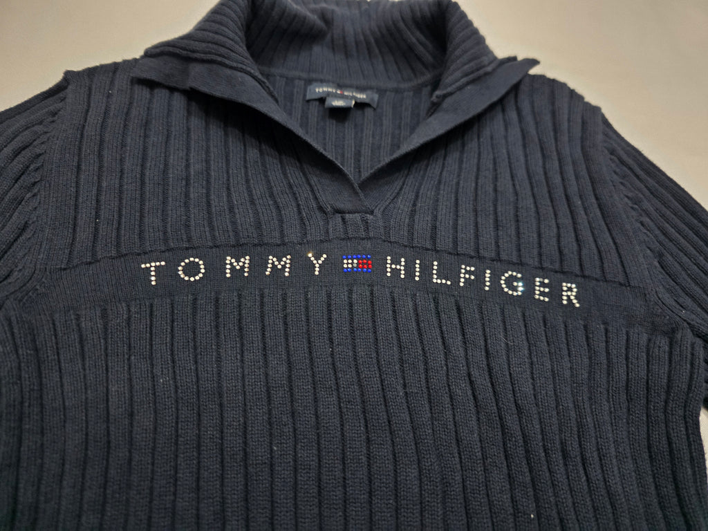 Sueter Tommy Hilfiger con brillos de Mujer talla Chica azul marino