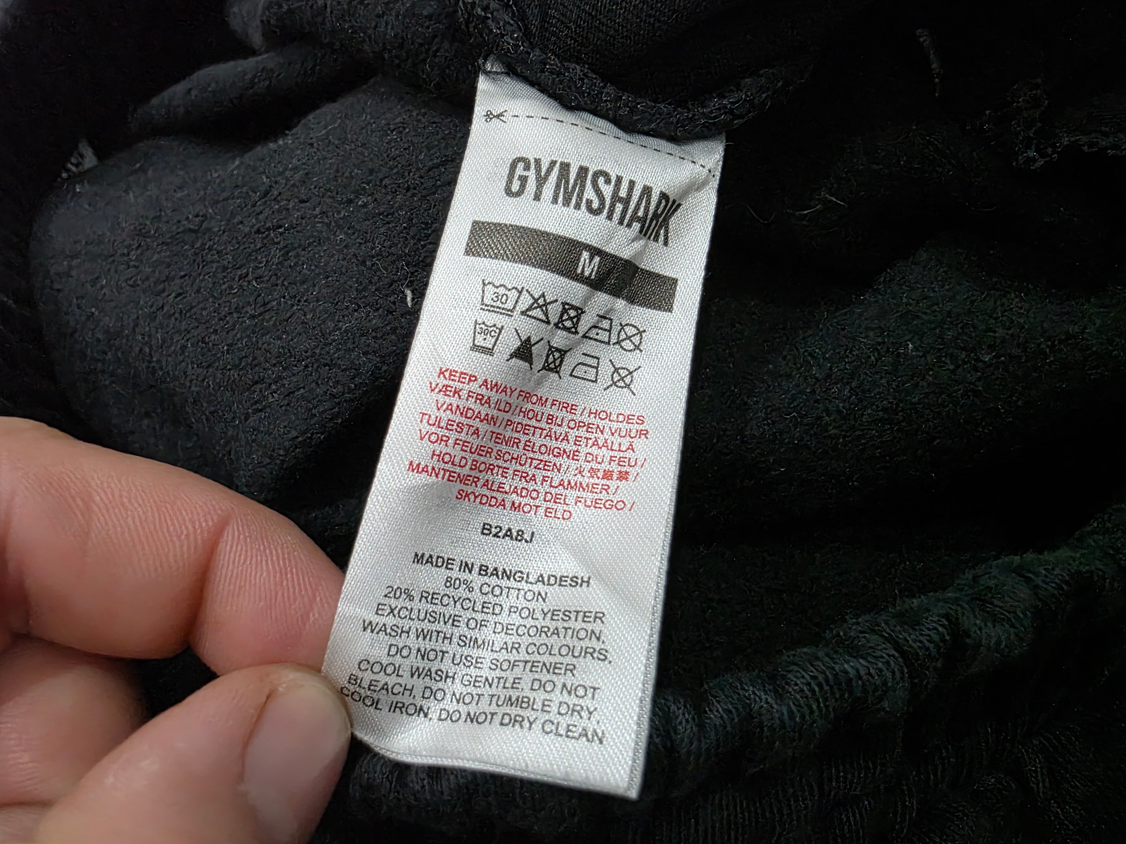 Short Gymshark Color negro de algodón Mediano de Mujer