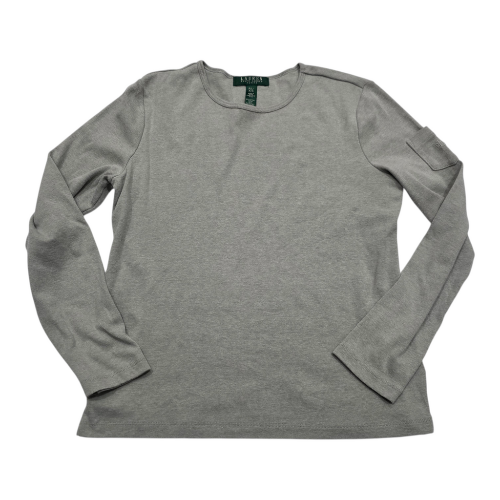Playera Ralph lauren basica color.gris manga larga Grande de Mujer