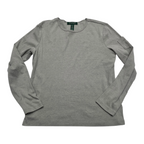 Playera Ralph lauren basica color.gris manga larga Grande de Mujer