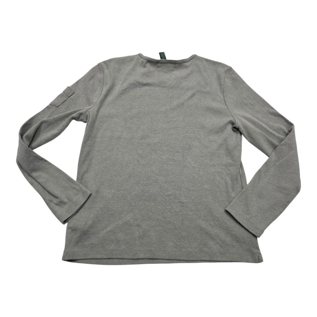Playera Ralph lauren basica color.gris manga larga Grande de Mujer