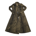 Vestido Brooks Brothers Mujer Talla L Estampado Leopardo Midi Manga Larga con Cinturón Elegante