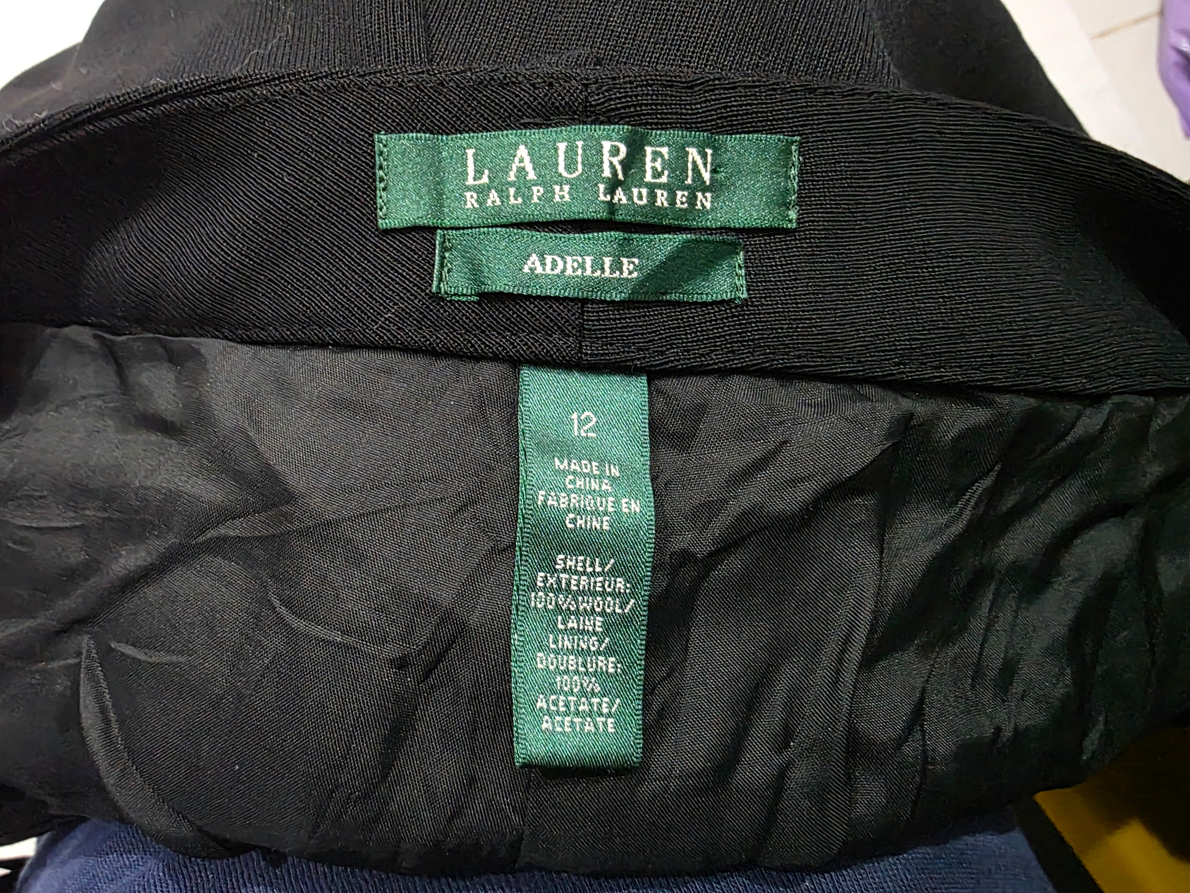 Pantalon de vestir Ralph Lauren Adele color negro talla 12