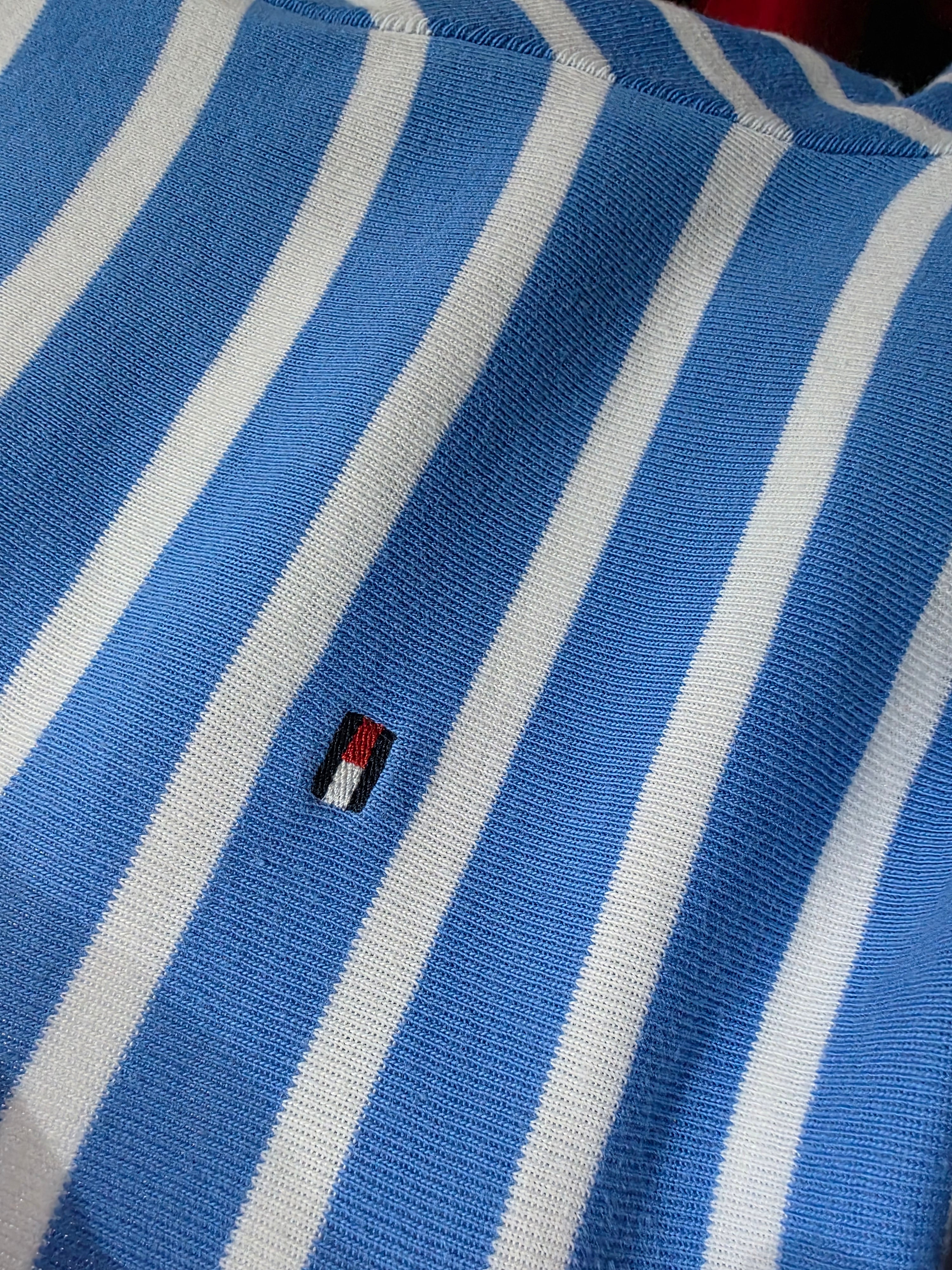 Playera Tommy Hilfiger de Mujer azul celeste rayada XXL