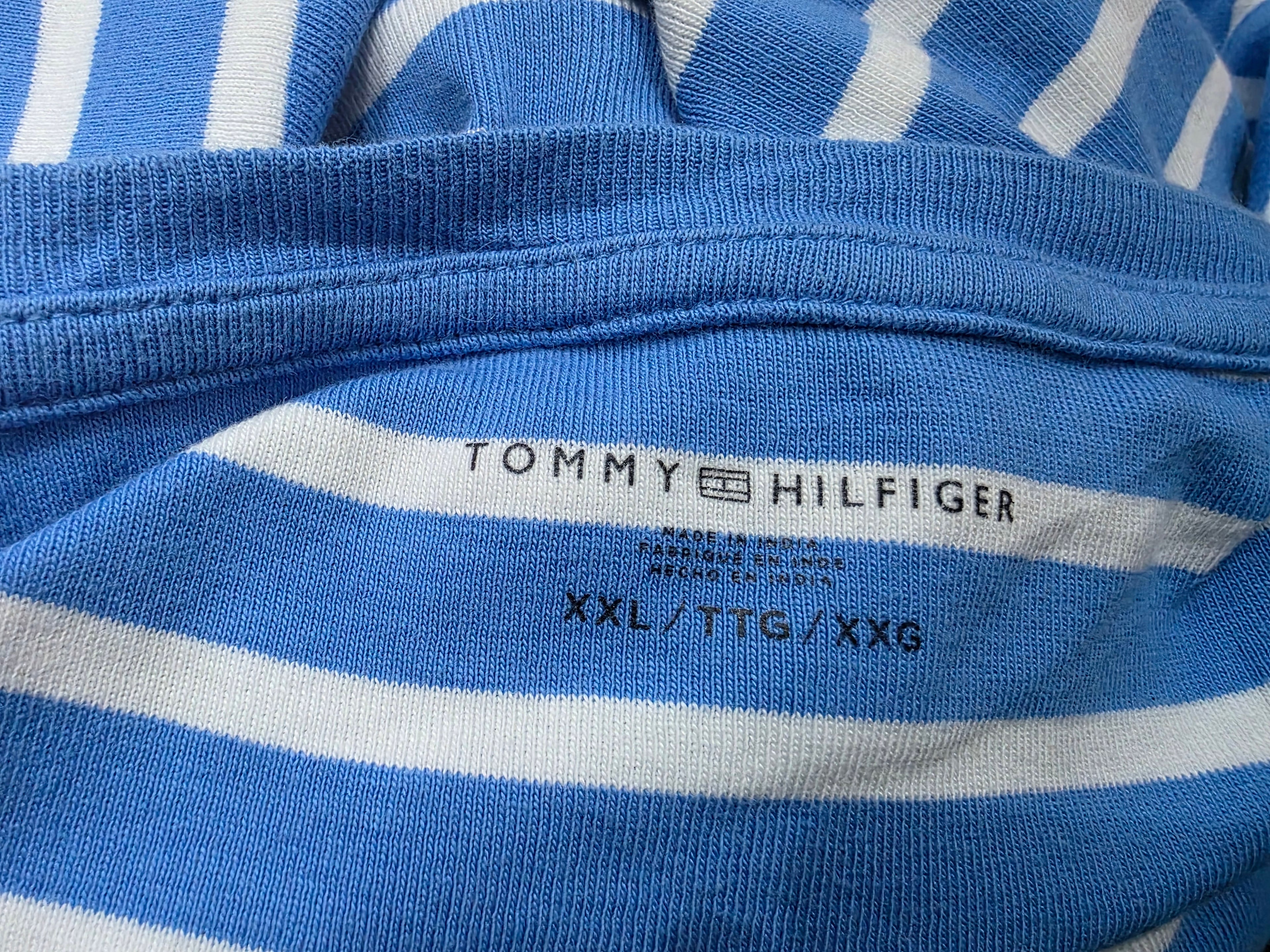 Playera Tommy Hilfiger de Mujer azul celeste rayada XXL