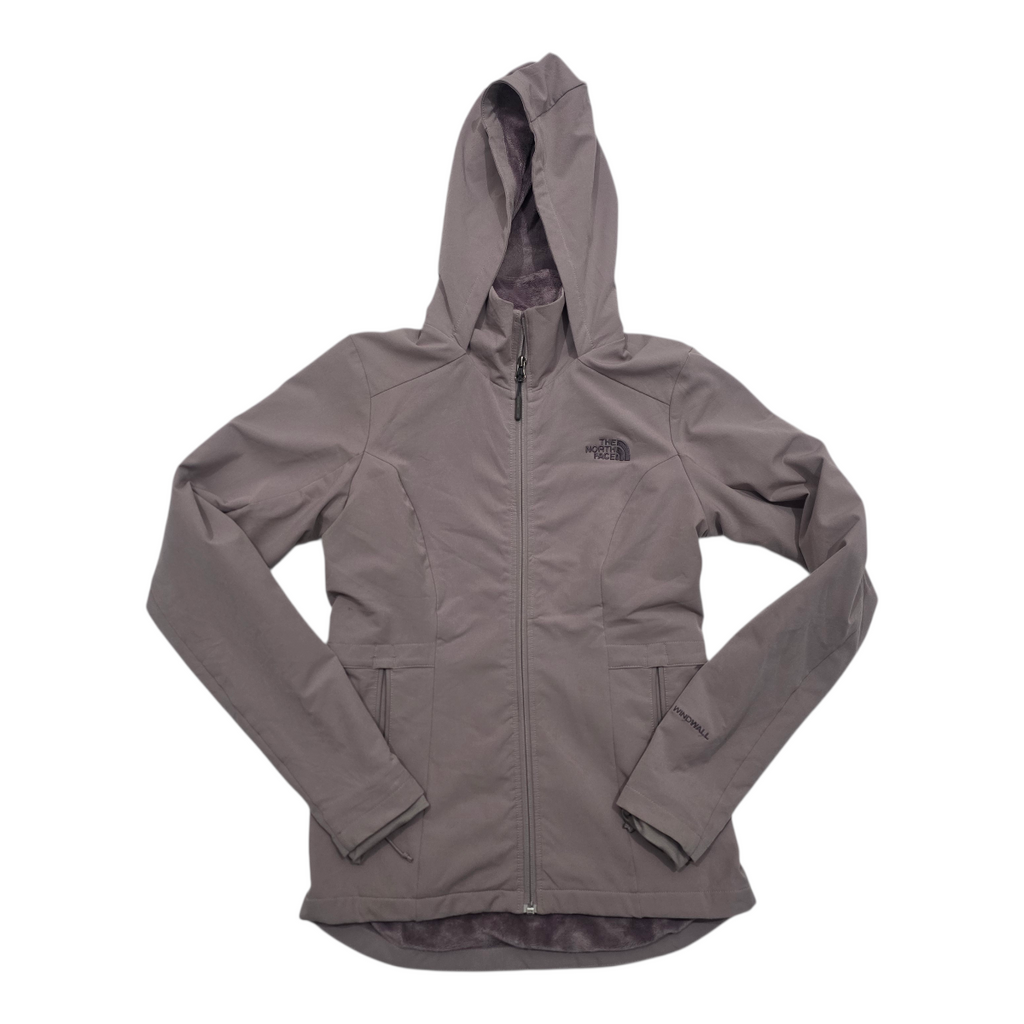 Chamarra The North Face Mujer XS Gris con Forro Polar WindWall morado