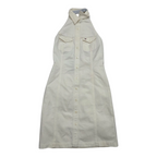 Vestido Tommy Hilfiger Blanco Camisero Halter Original talla 0