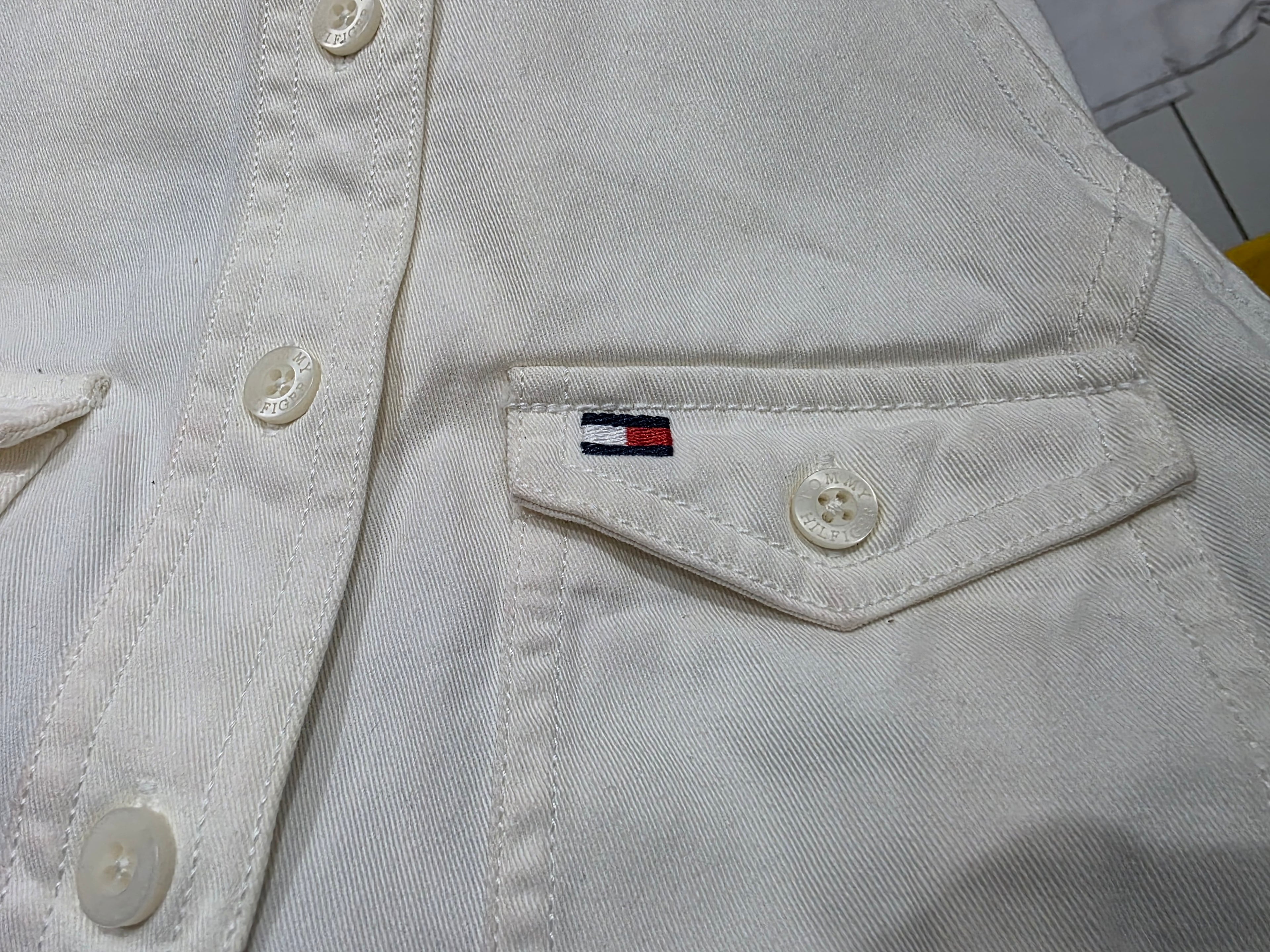 Vestido Tommy Hilfiger Blanco Camisero Halter Original talla 0