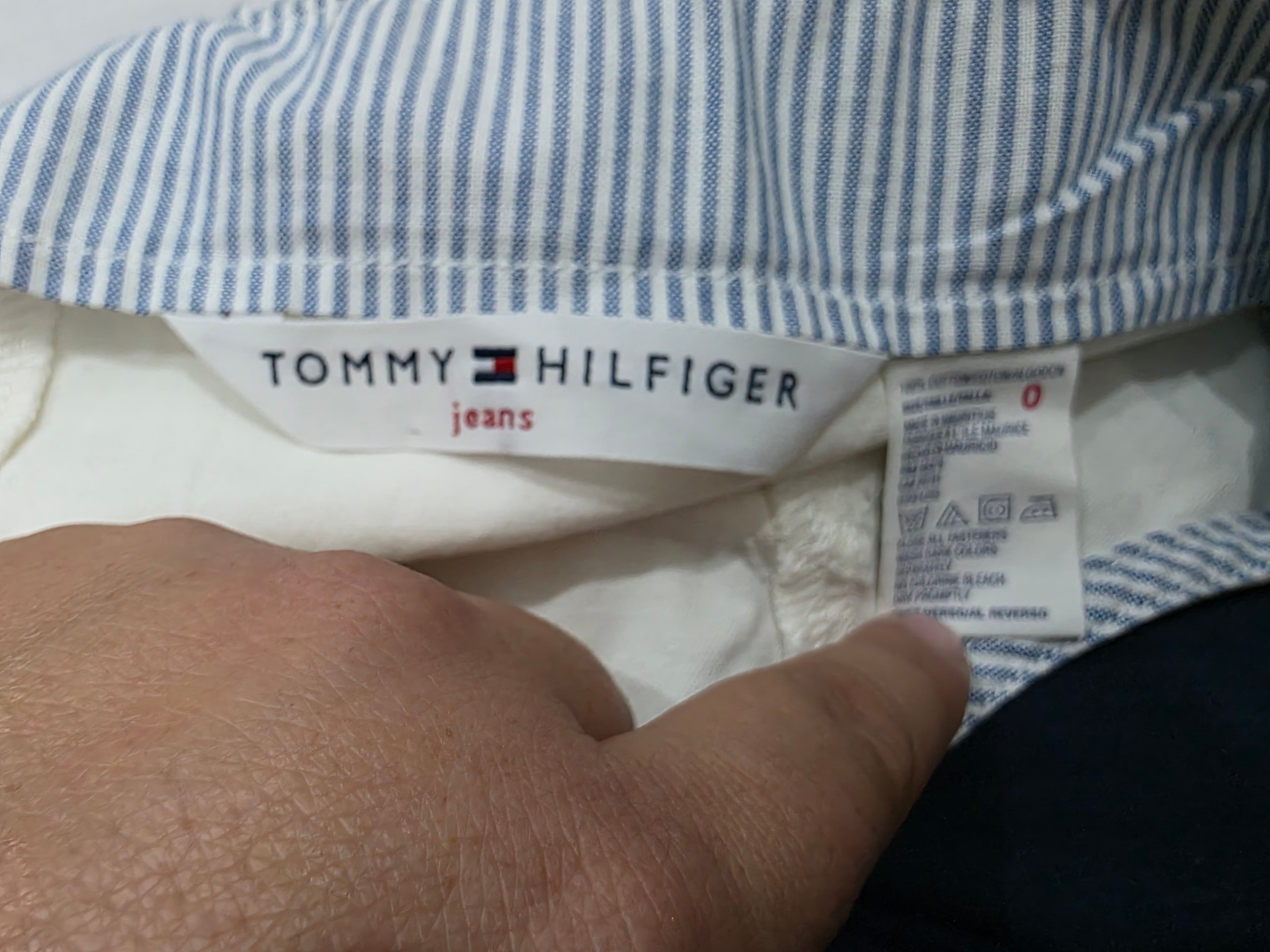 Vestido Tommy Hilfiger Blanco Camisero Halter Original talla 0