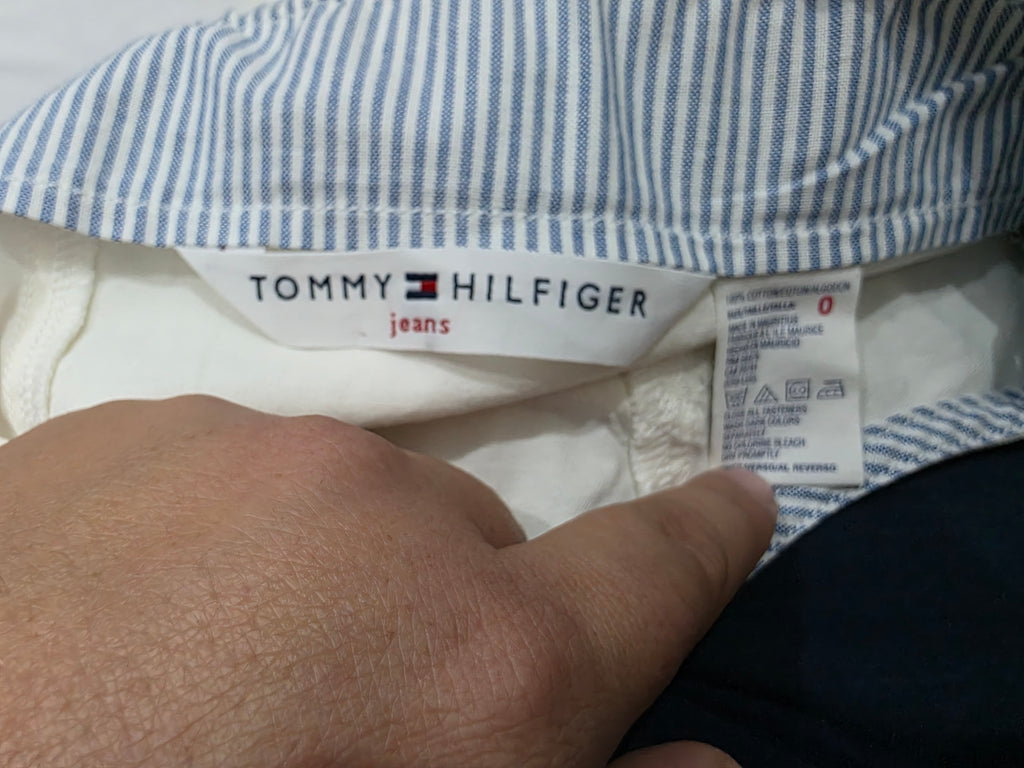 Vestido Tommy Hilfiger Blanco Camisero Halter Original talla 0
