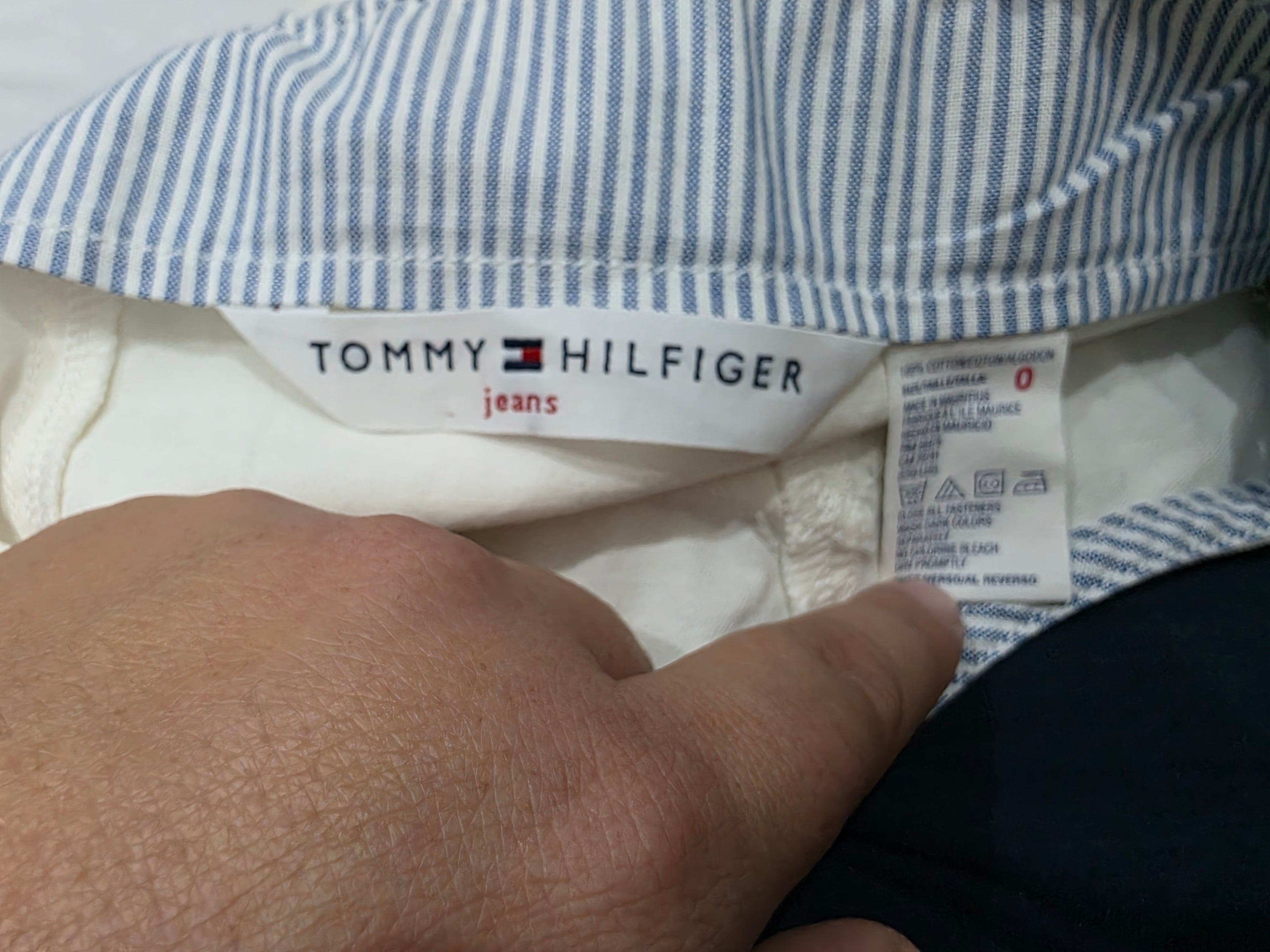 Vestido Tommy Hilfiger Blanco Camisero Halter Original talla 0