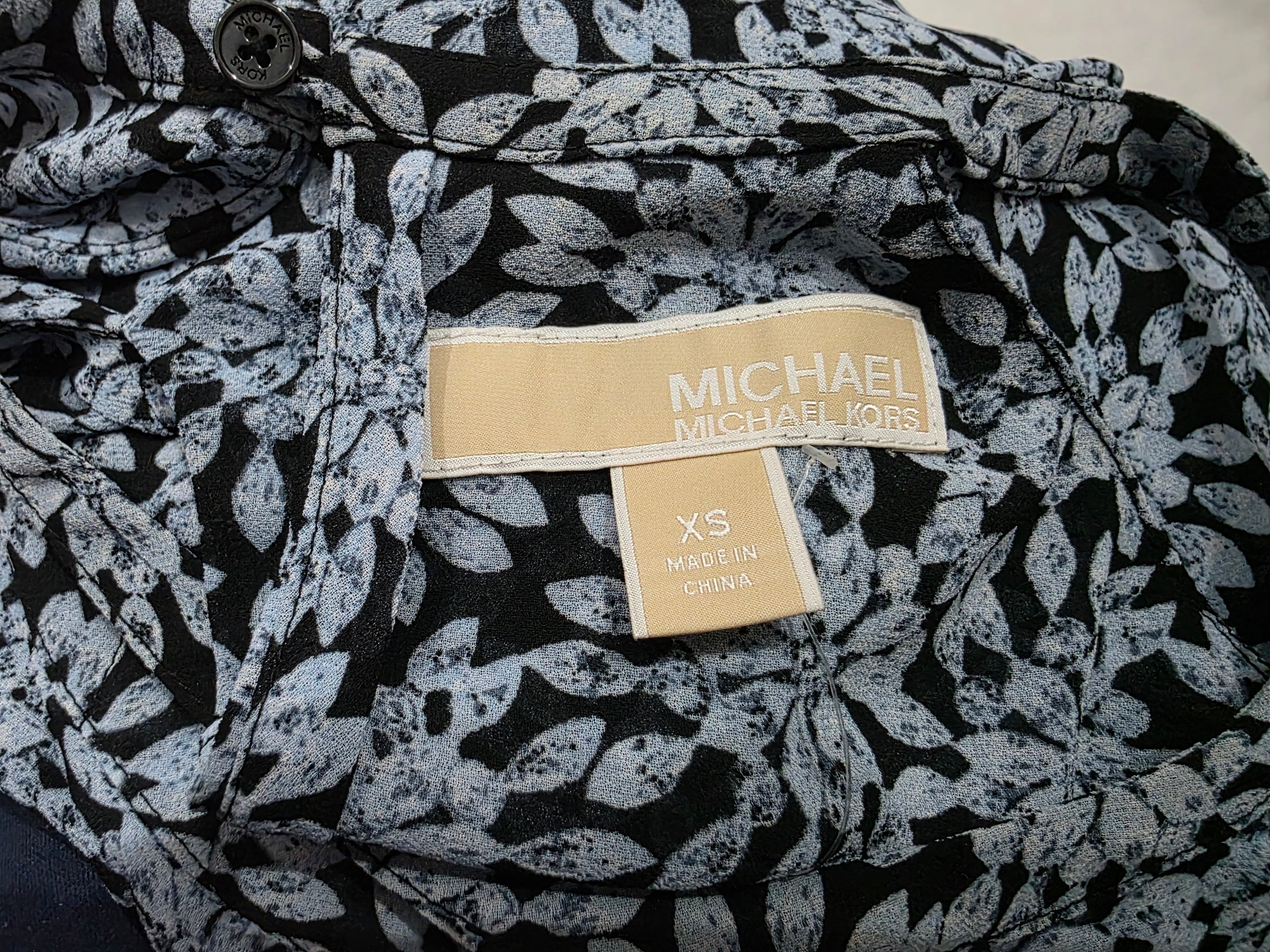 Blusa Michael Michael Kors Floral azul Manga Larga XS