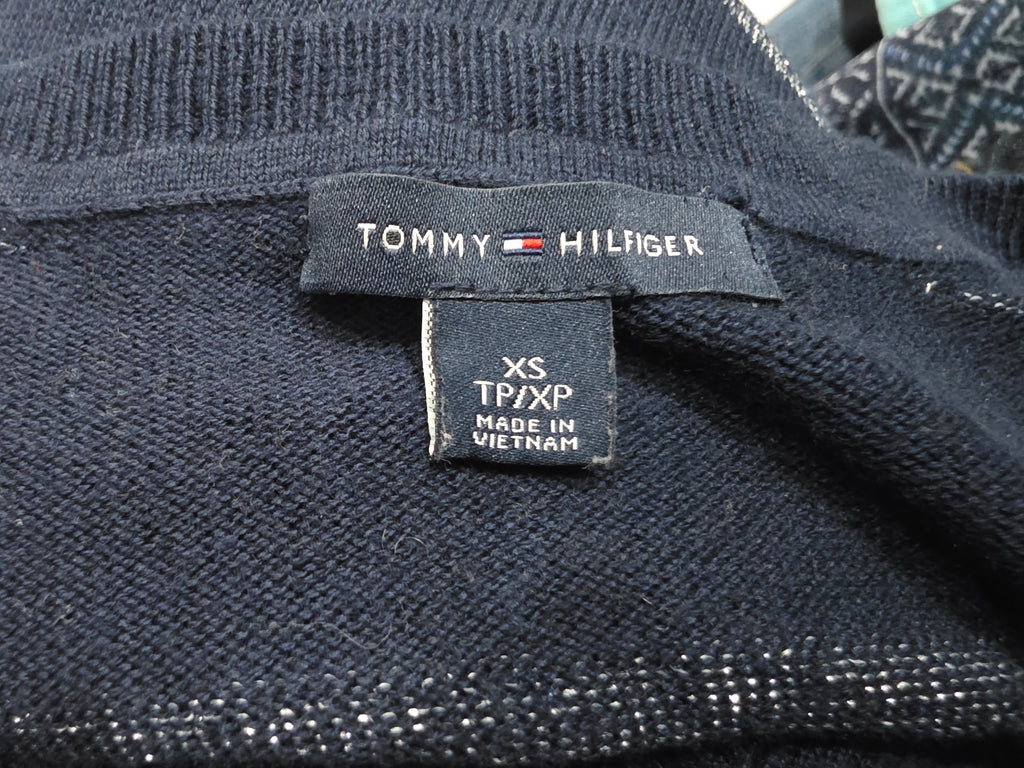 Sueter Tommy Hilfiger de Mujer extra chico azul con lineas plateada