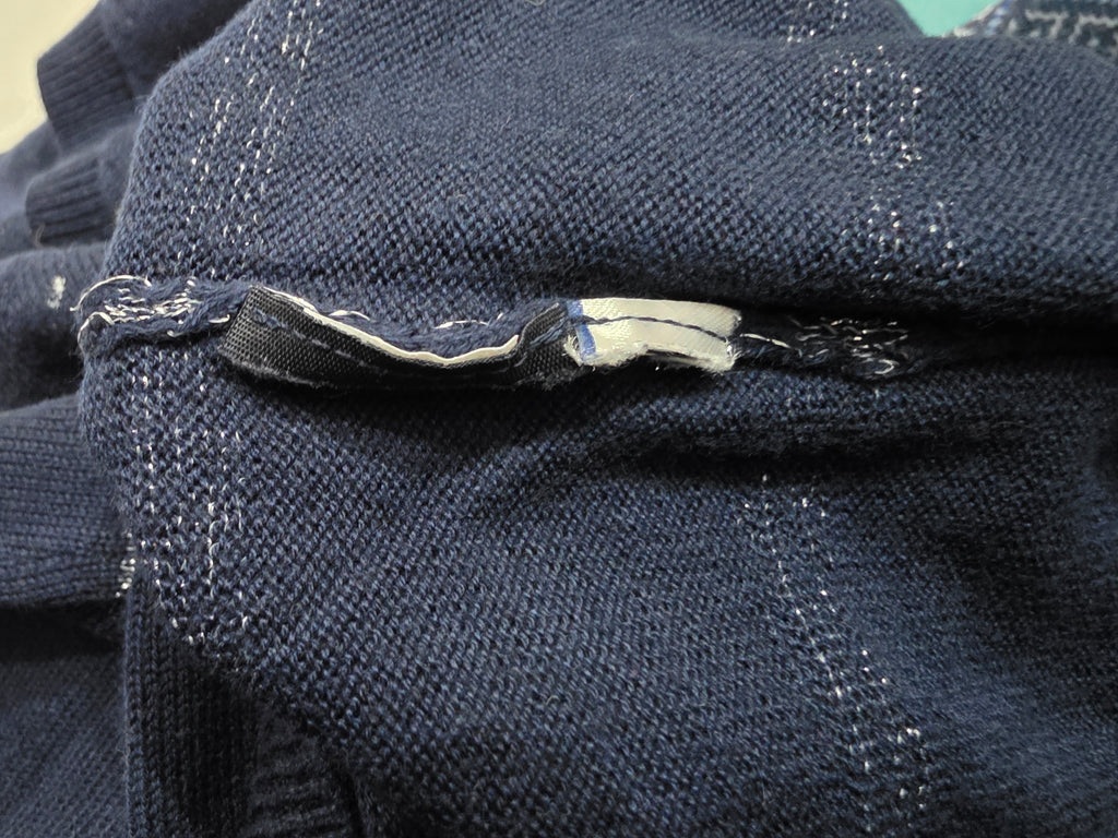 Sueter Tommy Hilfiger de Mujer extra chico azul con lineas plateada