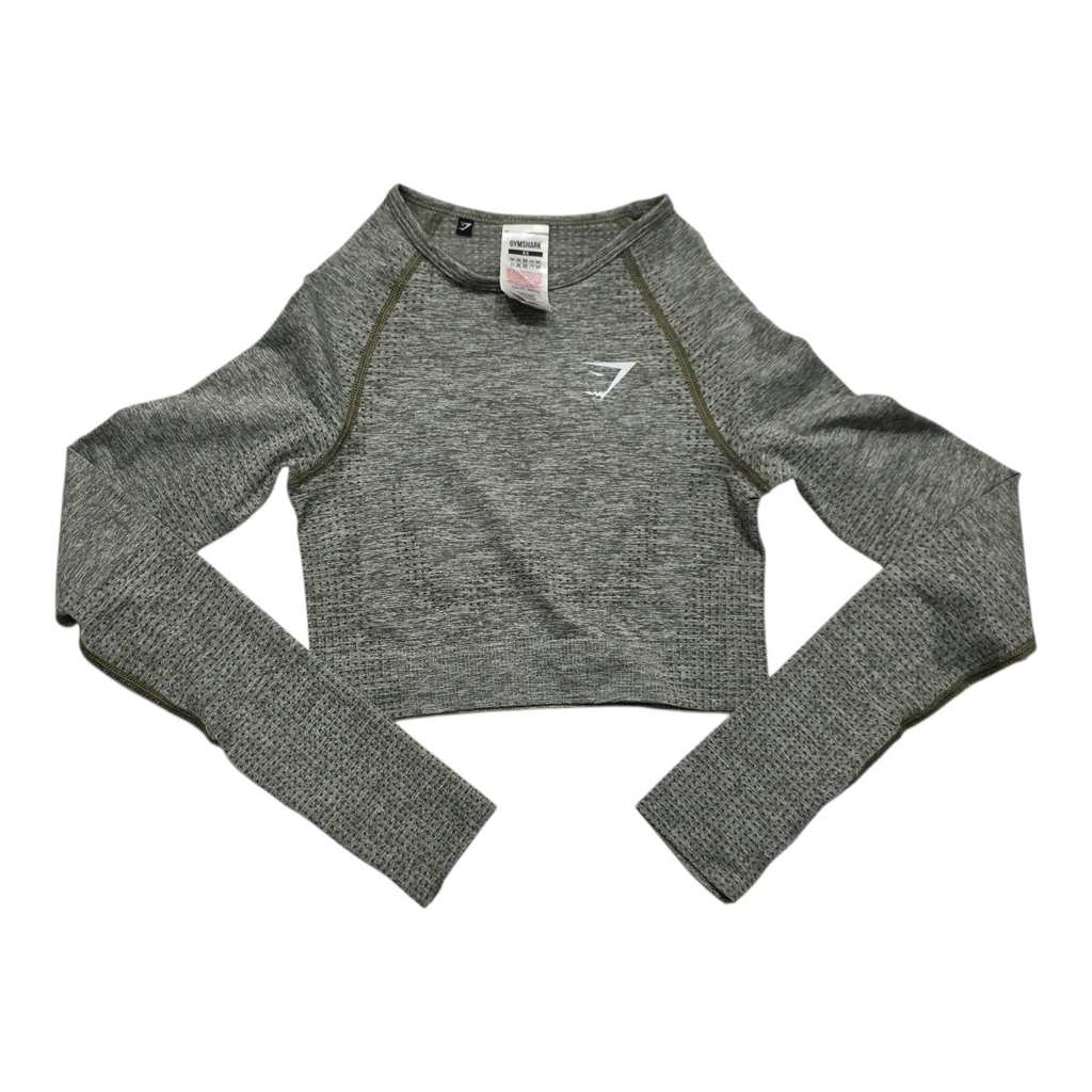 Playera GymShark verde jaspeado Crop Top