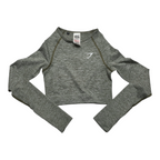 Playera GymShark verde jaspeado Crop Top