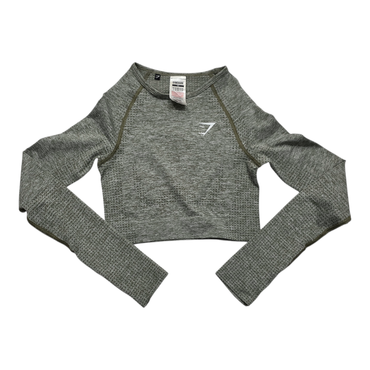 Playera GymShark verde jaspeado Crop Top