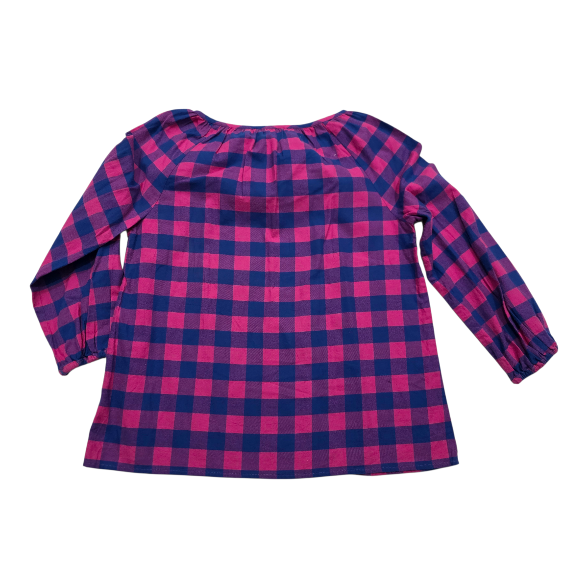 Blusa Vineyard Vines rosa con azul a cuadros Extra Chica