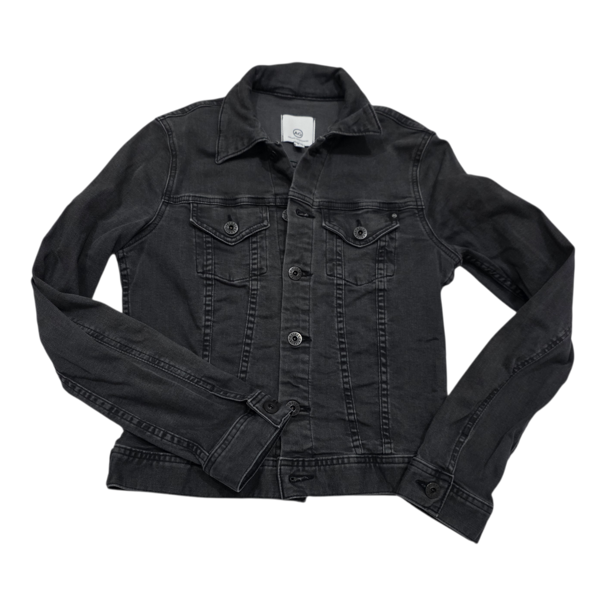 Chamarra de mezclilla talla Chica Adriano Goldschmied color gris oscuro