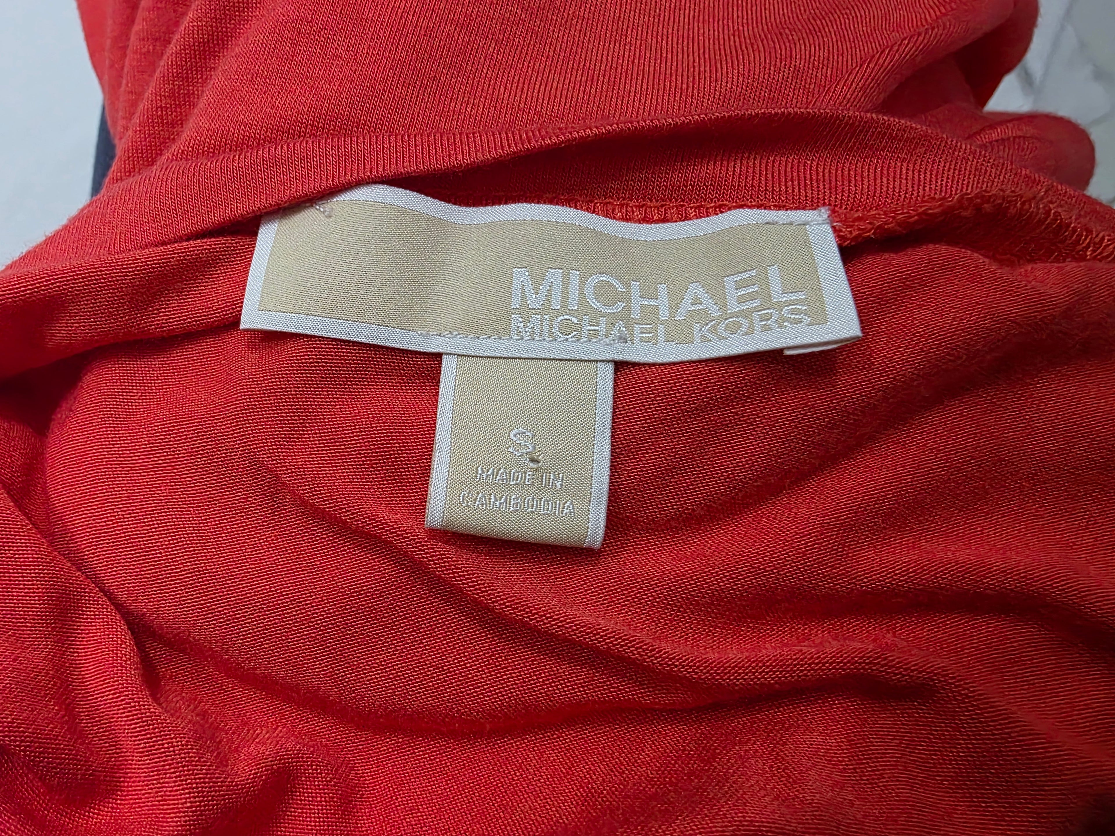 Blusa Michael Kors de Mujer talla Chica color naranja sin mangas
