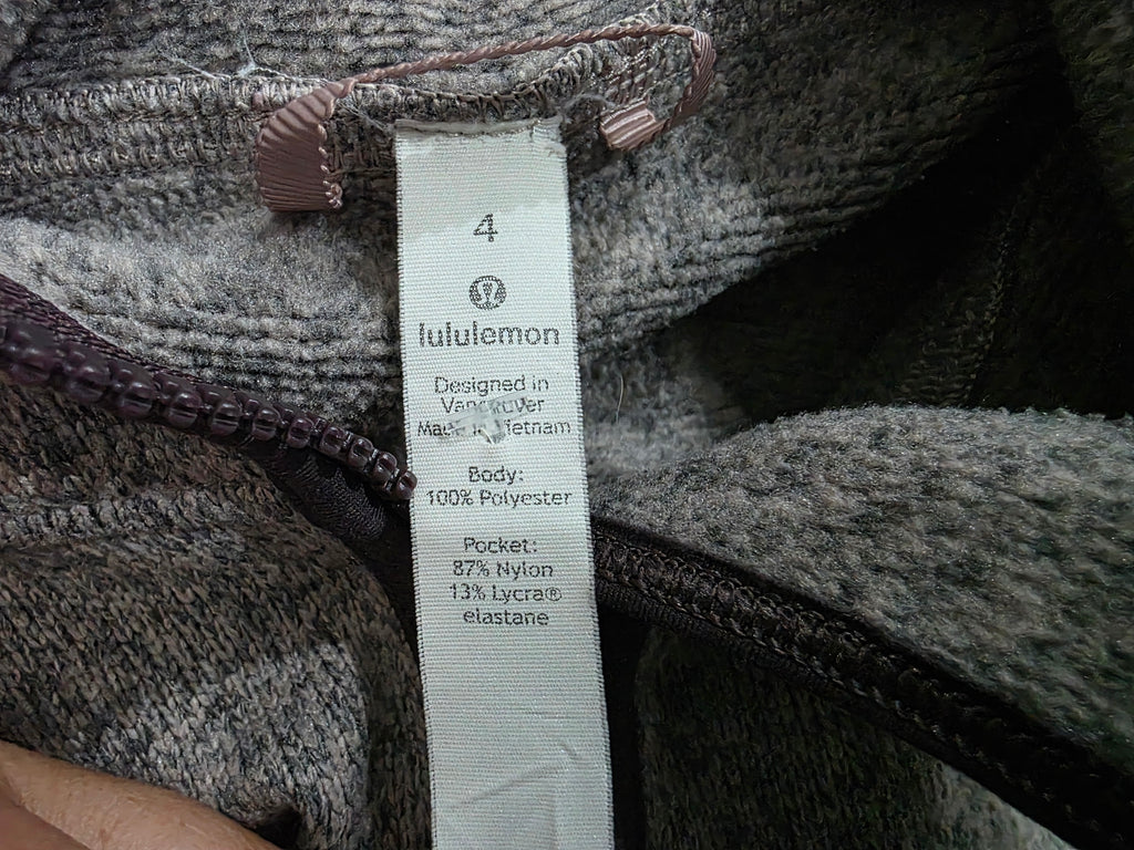 Chamarra ligera Lululemon de Mujer morada jaspeada talla 4 con gorro