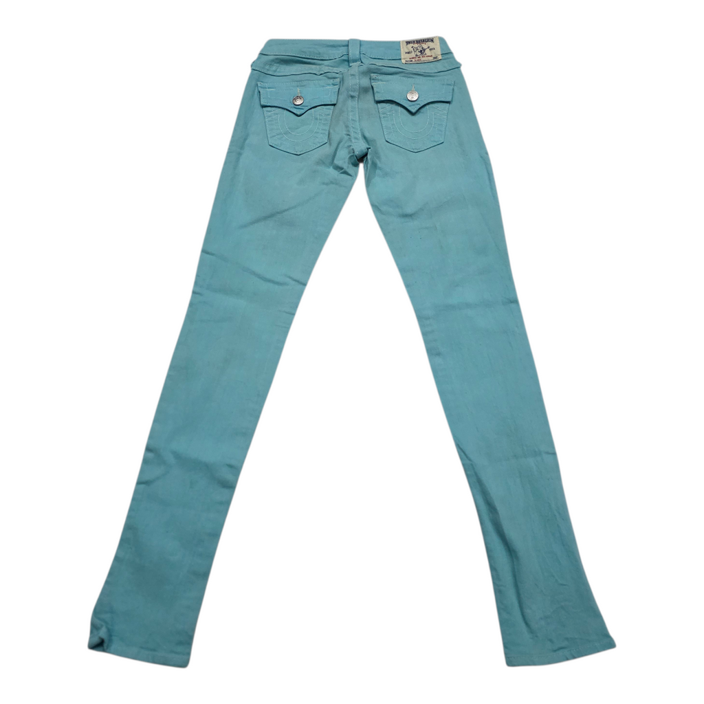 Pantalon True Religion De Mujer talla 27 Skinny azul menta