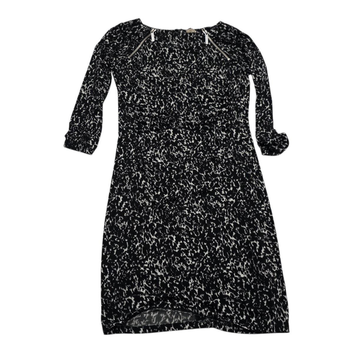 Michael Kors Vestido Negro Print Blanco Manga 3/4 talla Chica