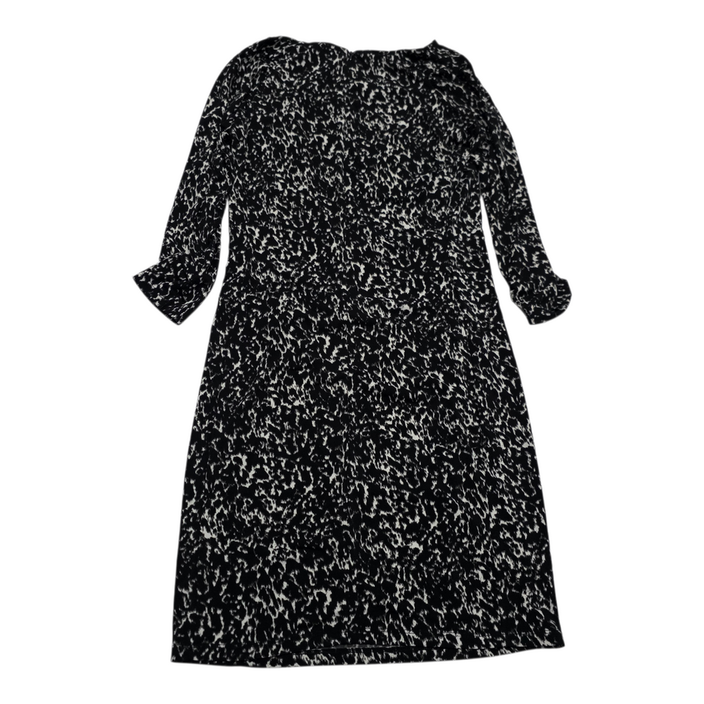 Michael Kors Vestido Negro Print Blanco Manga 3/4 talla Chica
