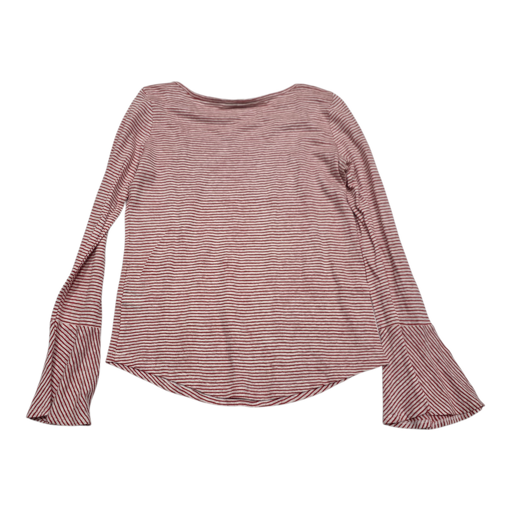 Blusa Ralph Lauren de Lino rayada color coral manga larga